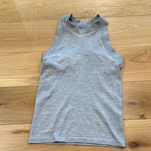 Athleta Gray Sleeveless Ribbed Top